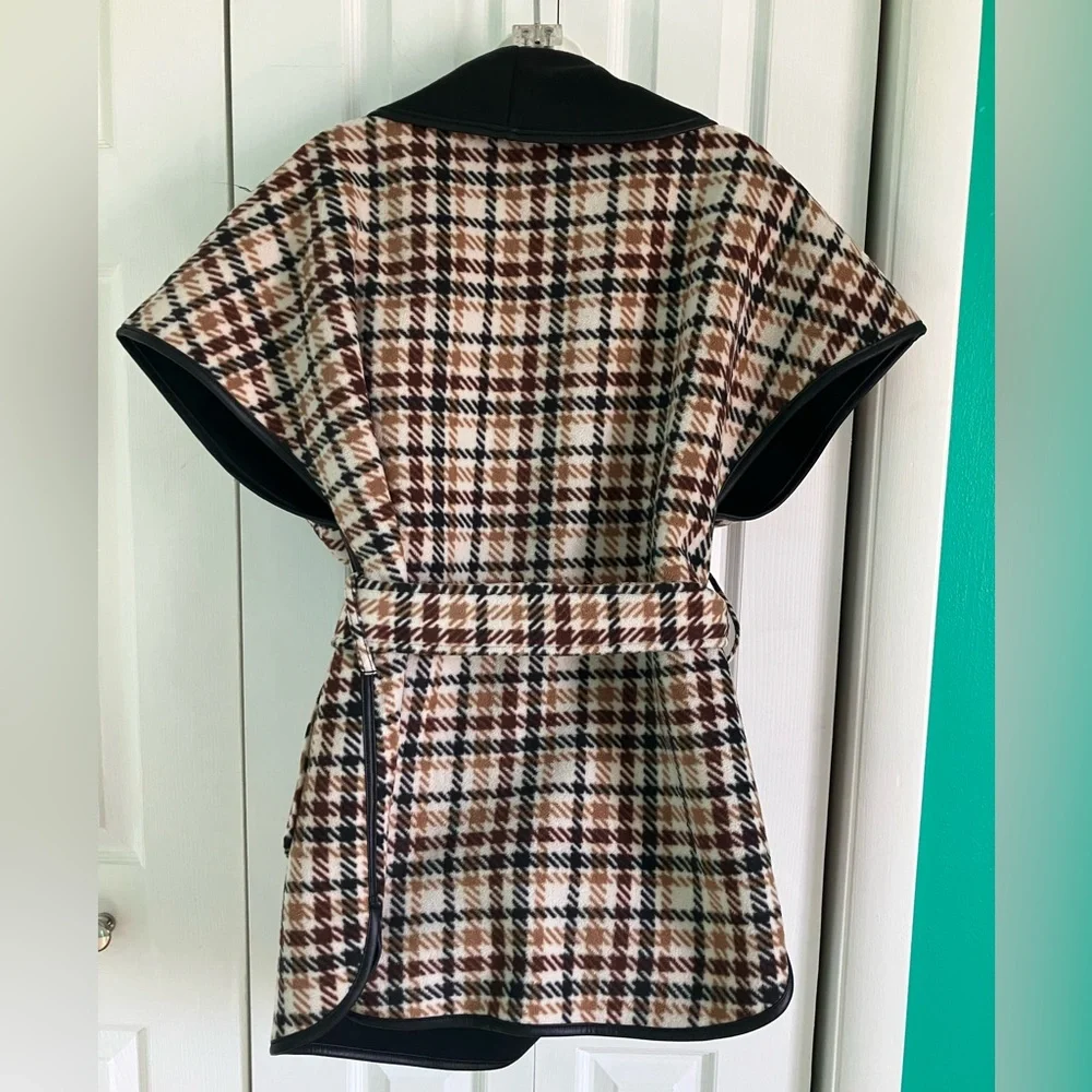 ⚡️RACHEL Rachel Roy Brown & Black Textured Cape - Picture 4 of 8